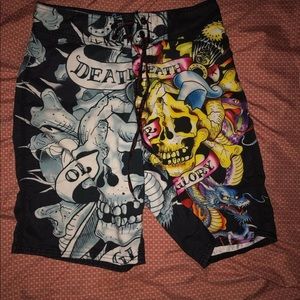 Ed hardy swim trunks